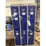 Six Compartment Locker (no keys), with sloping roof, approx. 0.9m x 0.45m x 1.9m high, lift out