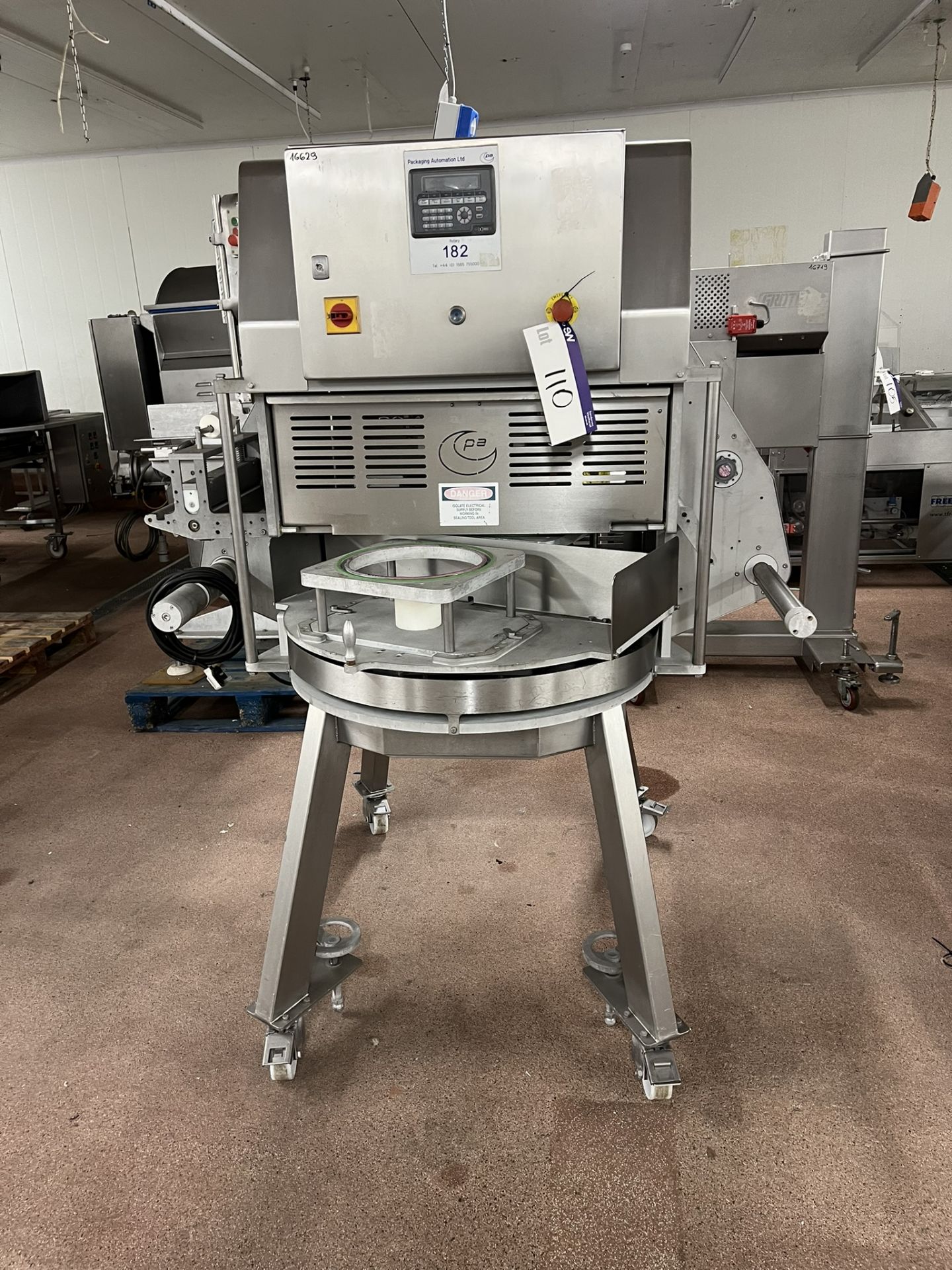 PA 182 Rotary (for round trays), approx. 26cm dia., overall 1.2m x 1.6m x 1.8m high, lift out charge