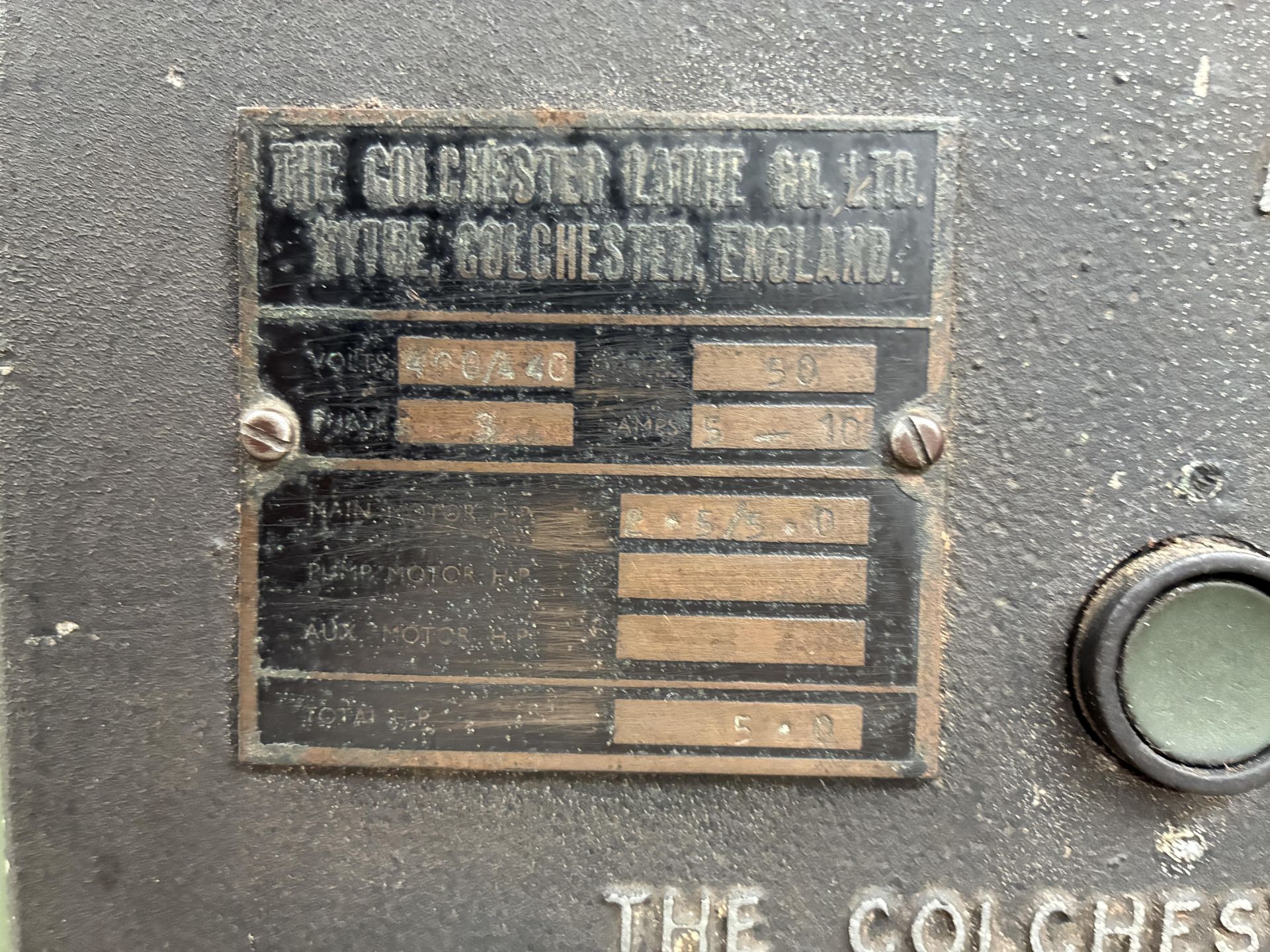 Colchester Lathe, 415V, three phase, 50Hz, with spare chuck and tooling Please read the following - Image 8 of 9
