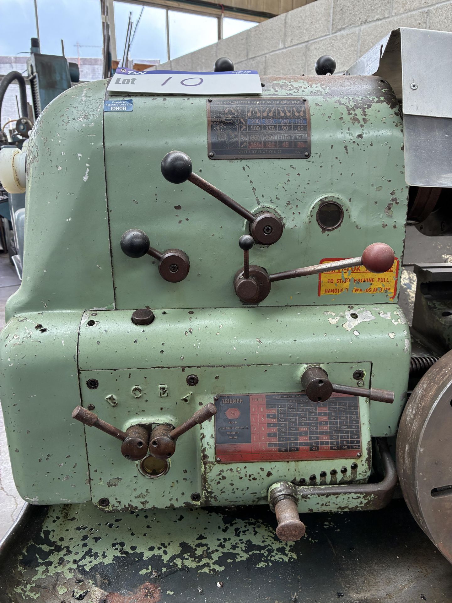 Colchester Lathe, 415V, three phase, 50Hz, with spare chuck and tooling Please read the following - Image 6 of 9