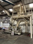 Simon Richard Bag Weighing/ Filling/ Sealing Station, comprising of Simon Richard hopper, weigh belt