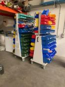 Two Mobile Fastening Trolleys, with contents and lin bins, lot location Brynmawr Please read the