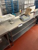 Two Stainless Steel Multi-Tier Benches, one approx. 0.9m x 2.15m, one approx. 0.9m x 2m Please