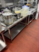 Two Stainless Steel Benches, one approx. 0.85m high x 1.65m wide, one approx. 0.85m x 1.45m wide