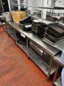 Two Stainless Steel Benches, one approx. 0.9m high x 1.7m wide, one approx. 0.90m high x 2m wide