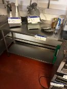 Three Stainless Steel Multi-Tier Benches, one approx. 0.9m x 1.5m, one approx. 0.9m x 1.7m, one