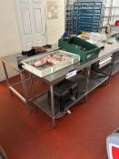 Two Stainless Steel Multi-Tier Benches, one approx. 0.9m x 1.8m, one approx. 0.85m x 1.75m Please