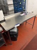 Two Stainless Steel Benches, one approx. 0.9m x 1.7m, one approx. 0.9m x 1.8m Please read the