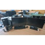 HP 290 G1 Core i5 Desktop PC, with Two Monitors, Keyboard and Mouse (Hard Drive Wiped - Contains