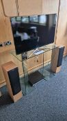 Samsung 40" TV with Jamo Speakers and Glass TV Stand ***Overseas buyers - All lots are sold Ex Works