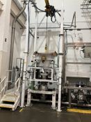 Flowmat Bag Filler BULK BAG DISCHARGE TOWER, with a fabricated steel tower, approx. 1.7m x 1.6m x
