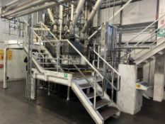 PRE-BLEND ONE SYSTEM, with powder feed unit, two Ramsey Micro-Tech 2000 batch controllers, control