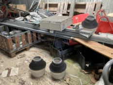 Remaining Loose Contents of Shed, including wood planks, galvanised steel runway, stored