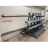 Five Tier Single Sided Stock Rack, with contents, including stainless steel tube, galvanised steel