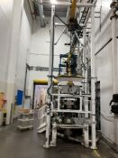 Flowmat Bag Filler BULK BAG DISCHARGE TOWER, with a fabricated steel tower, approx. 1.7m x 1.6m x