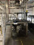 GEI Gallay Stainless Steel Tote Bin Extruder Upload Station, with discharge equipment and air