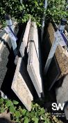 Approx. Ten Pieces of Various Granite and Quartz, average size 2500 x 600mm At the close of the