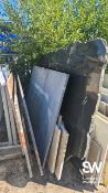 Approx. 15 Large Pieces of Various Granite and Quartz, various sizes, including two slabs At the