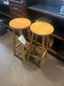 Two Oak Effect Wooden Bar Stools Please note - No VAT on hammer price (VAT payable on buyers