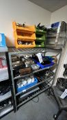 Bay of Four Tier Boltless Shelving, with contents Please note - No VAT on hammer price (VAT