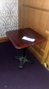 Square Wooden Top Table Please note - No VAT on hammer price (VAT payable on buyers premium) At