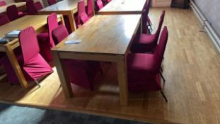 Oak Effect Dining Table, approx. 1.5m long x 0.9m wide x 0.75m high, with four matching stackable