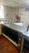 Victor Stainless Steel Top Hot Plate Cupboard, approx. 1.6m long x 0.7m wide x 0.9m high Please note