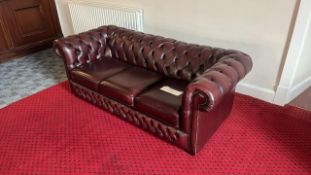 Leather Effect Chesterfield Three Seater Sofa Please note - No VAT on hammer price (VAT payable on