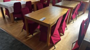 Oak Effect Dining Table, approx. 1.5m long x 0.9m wide x 0.75m high, with four matching stackable