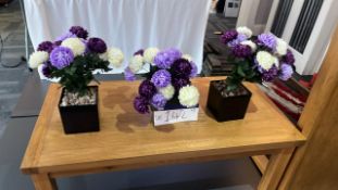 Three Artificial Planters Please note - No VAT on hammer price (VAT payable on buyers premium) At
