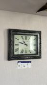 Rectangular Shaped Wall Clock Please note - No VAT on hammer price (VAT payable on buyers premium)