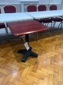 Square Top Table, with two matching stackable venue chairs Please note - No VAT on hammer price (VAT