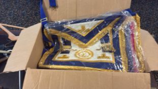Quantity of Masonic Aprons & Sashes Please note - No VAT on hammer price (VAT payable on buyers