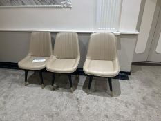 Three High Back Leather Effect Lemroe Beige Dining Chairs Please note - No VAT on hammer price (