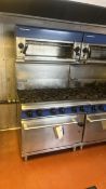 Blue Seal Evolution Series Gas Range Oven, with Salamander Grill, approx. 0.9m long x 0.8m wide x