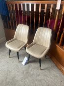 Two High Back Leather Effect Lemroe Beige Dining Chairs Please note - No VAT on hammer price (VAT