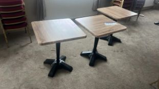 Three Matching Square Top Tables Please note - No VAT on hammer price (VAT payable on buyers