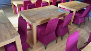 Oak Effect Dining Table, approx. 1.5m long x 0.9m wide x 0.75m high, with four matching stackable