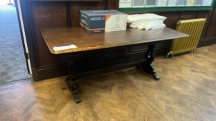 Antique Solid Oak Effect Dining Table Please note - No VAT on hammer price (VAT payable on buyers