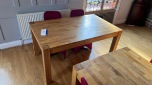 Oak Effect Dining Table, approx. 1.5m long x 0.9m wide x 0.75m high, with two matching stackable
