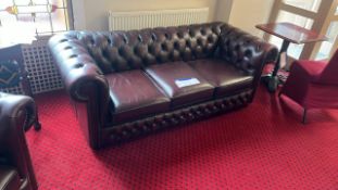 Leather Effect Chesterfield Three Seater Sofa Please note - No VAT on hammer price (VAT payable on