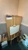 Oak Effect Double Door Cupboard & Contents Please note - No VAT on hammer price (VAT payable on