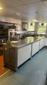 Stainless Steel Hot Plate Cupboard, approx. 2.5m long x 0.8m wide x 1m high Please note - No VAT