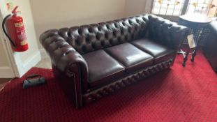 Leather Effect Chesterfield Three Seater Sofa Please note - No VAT on hammer price (VAT payable on