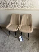 Two High Back Leather Effect Lemroe Beige Dining Chairs Please note - No VAT on hammer price (VAT