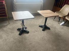 Two Matching Square Top Tables Please note - No VAT on hammer price (VAT payable on buyers