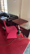 Square Top Table, with stackable venue chair Please note - No VAT on hammer price (VAT payable on