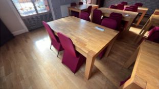 Oak Effect Dining Table, approx. 1.5m long x 0.9m wide x 0.75m high, with four matching stackable