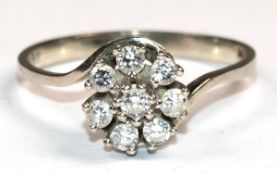 Brillant-Ring, 585er WG, besetzt mit 8 Brillanten von zus. von 0,5 ct. (punziert), Ges.-Gew. 3,1 g,