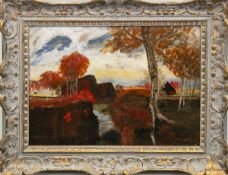 Bettermann, Gerhart (1910 Leipzig-1992 Winnemark) "Herbstliche Moorlandschaft", Öl/ Hartfaser, sign